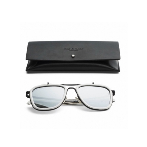 Rag & Bone Phantom Leather Wrapped Sunglasses. main image 3